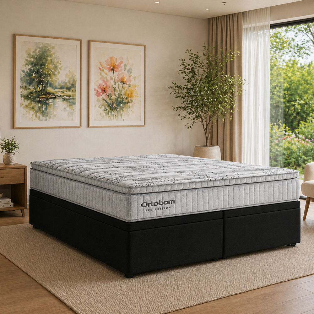 Cama Box Queen Base Ba&uacute; Courino D33 Molas Ensacadas Freedom 158x198x74,5 cm Ortobom, , large image number 1